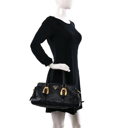 Prada Soft Calf Shopping Satchel Black 2 of 8