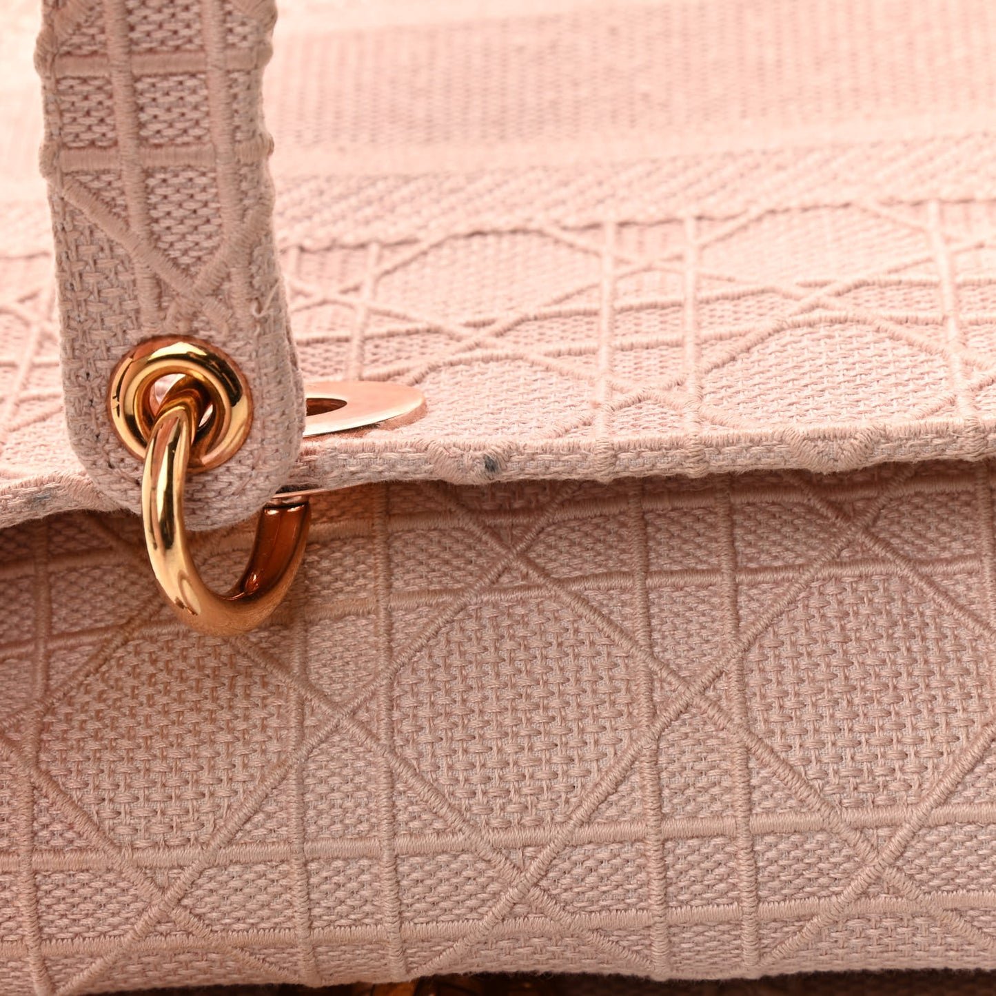 Canvas Embroidered Cannage Medium Lady D-Lite Pink