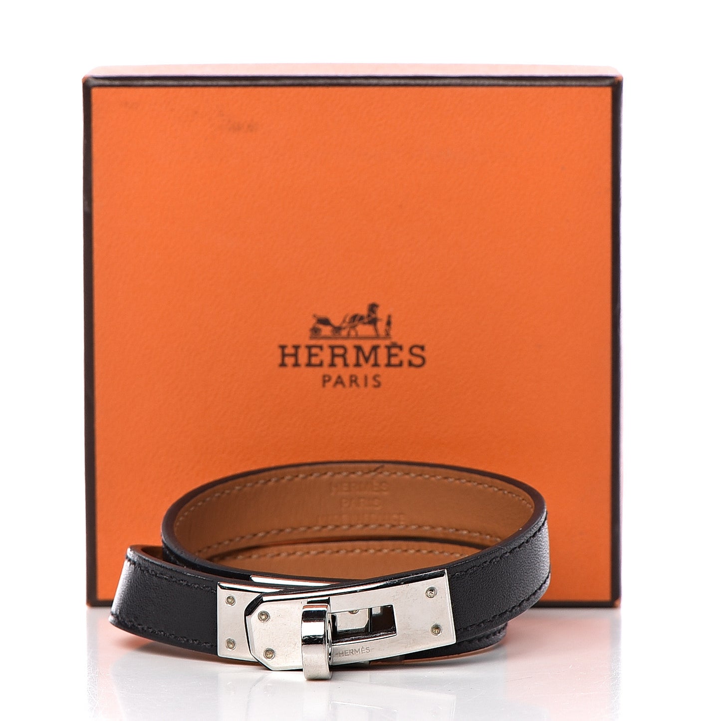 Box Kelly Double Tour Bracelet M Black