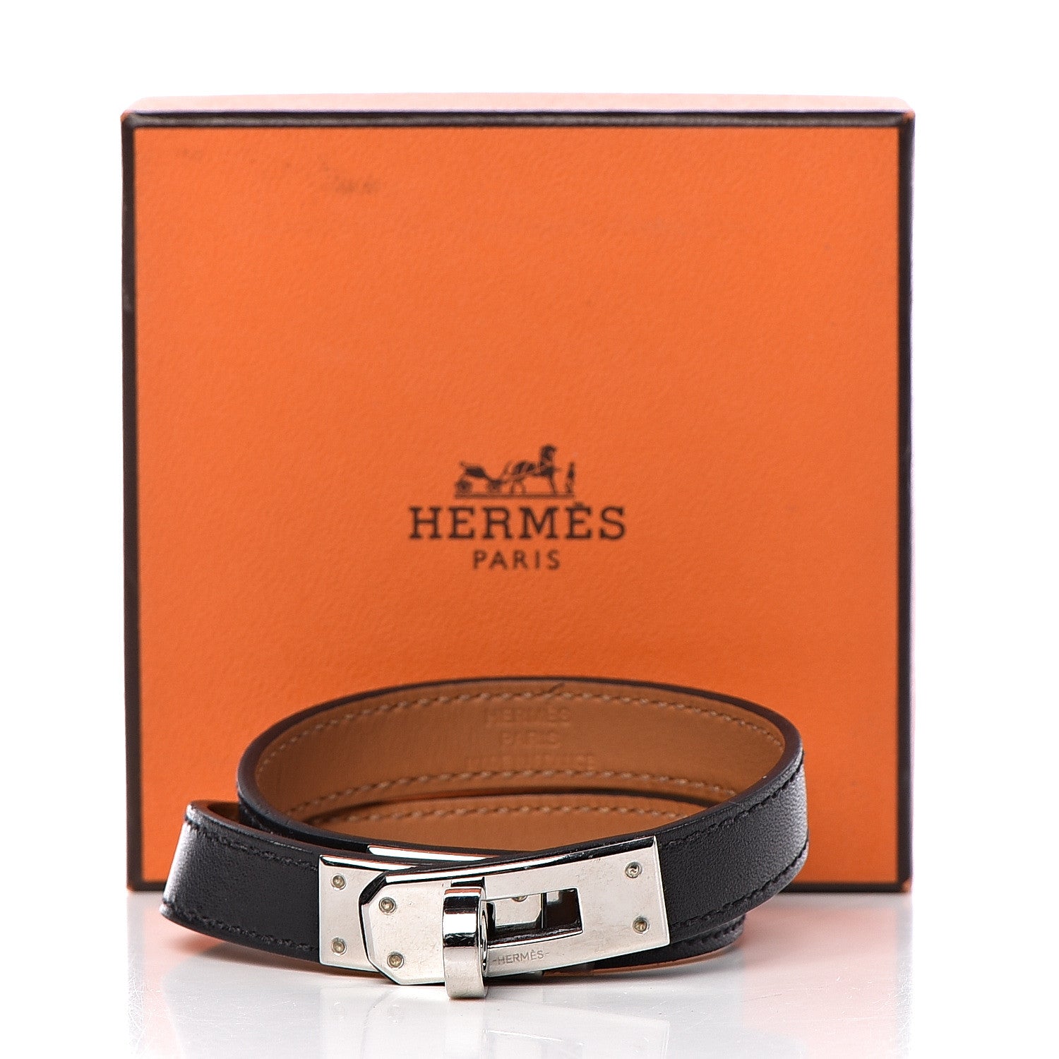 Hermes Box Kelly Double Tour Bracelet M Black 7 of 7