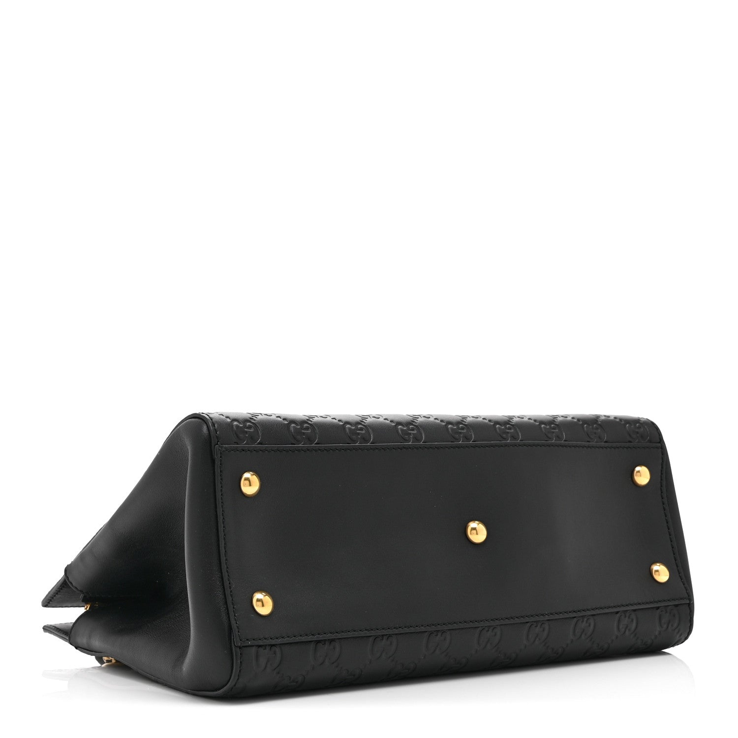 Gucci Guccissima Signature Medium Shoulder Tote Bag Black 4 of 12