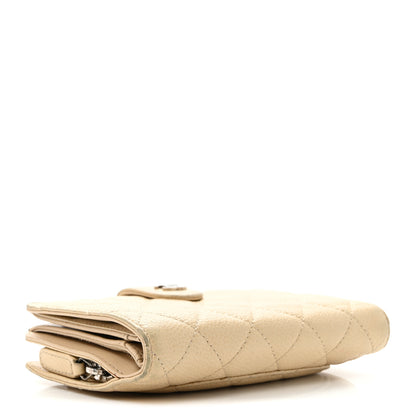 Chanel Caviar Quilted CC French Wallet Light Beige 4 of 10