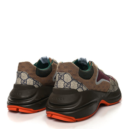 Gucci GG Supreme Monogram Mix Monogram Mens Rhyton Sneakers 10.5 Bordeaux Beige Ebony 4 of 9