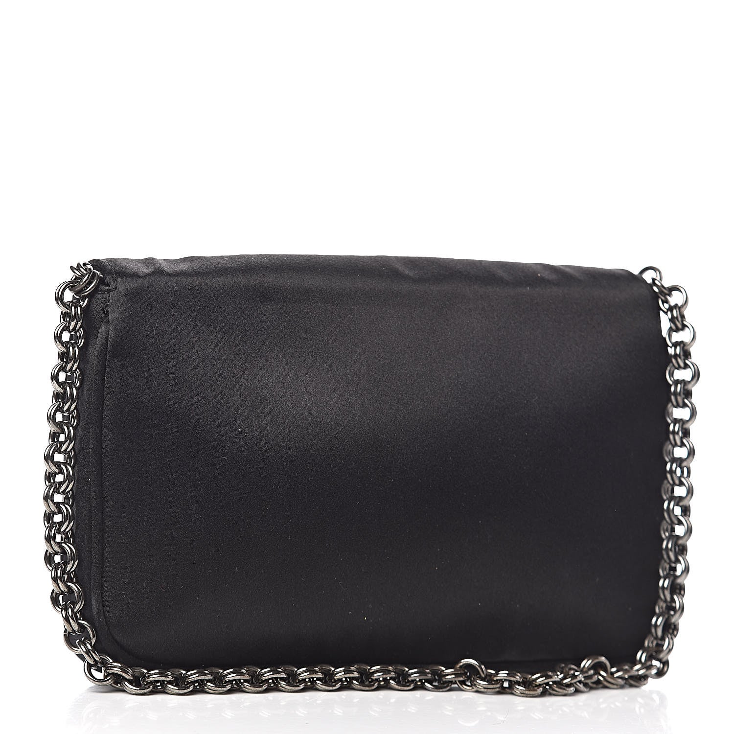 Prada Satin Crystal Clutch Black 3 of 12