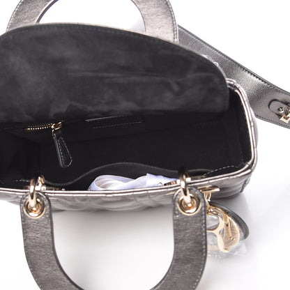 Christian Dior Metallic Grained Calfskin Cannage Small MyABCDior Gunmetal 5 of 13