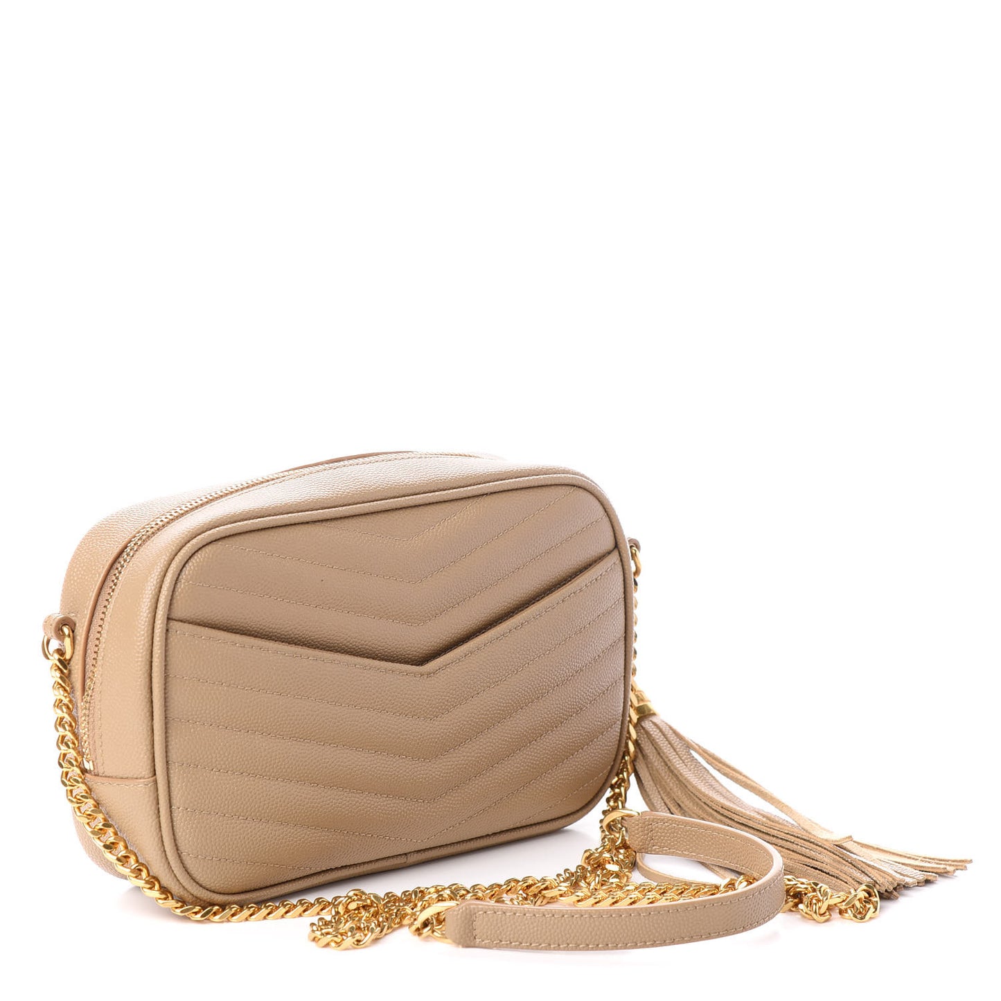 Grain De Poudre Matelasse Monogram Mini Lou Camera Bag Dark Latte
