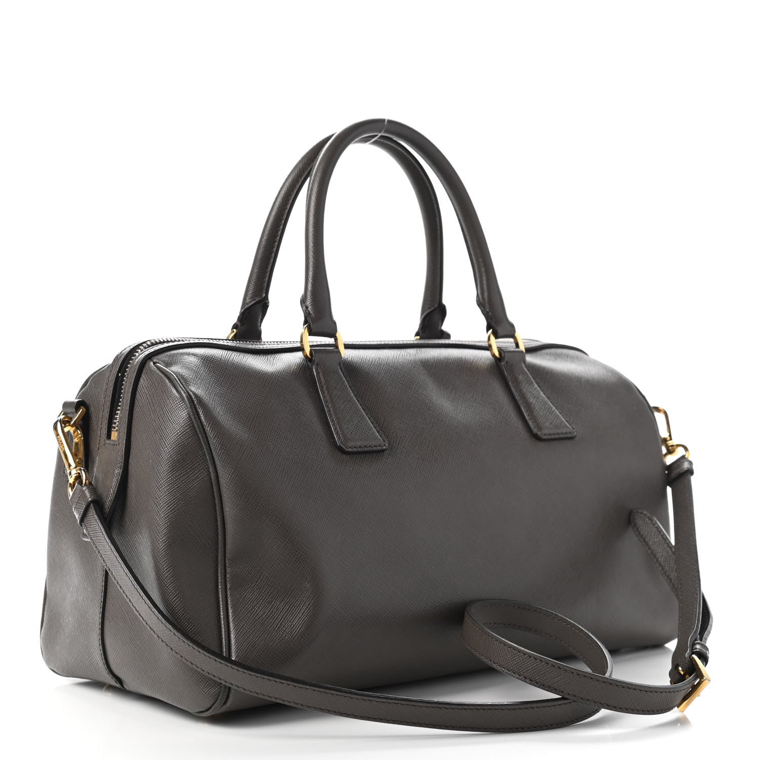 Prada Saffiano Lux Bauletto Grafite 3 of 9