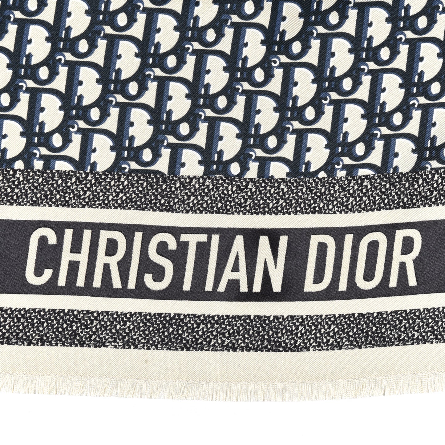 Silk Oblique Scarf Blue