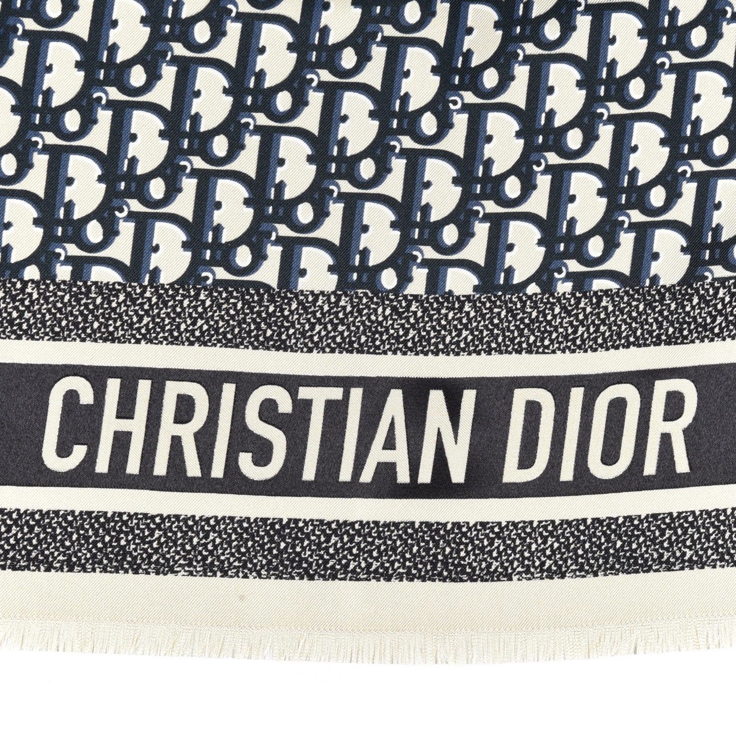Christian Dior Silk Oblique Scarf Blue 2 of 4