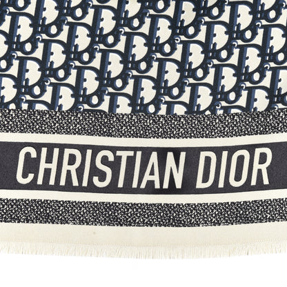 Christian Dior Silk Oblique Scarf Blue 2 of 4