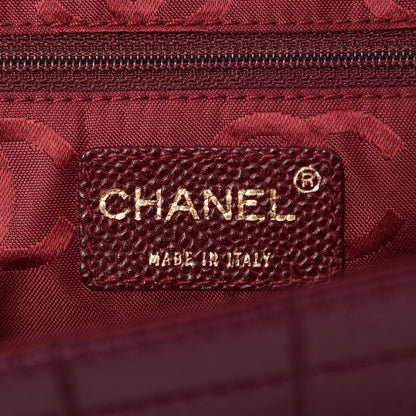 Chanel Caviar Square Stitched Medium Flap Burgundy 7 of 8
