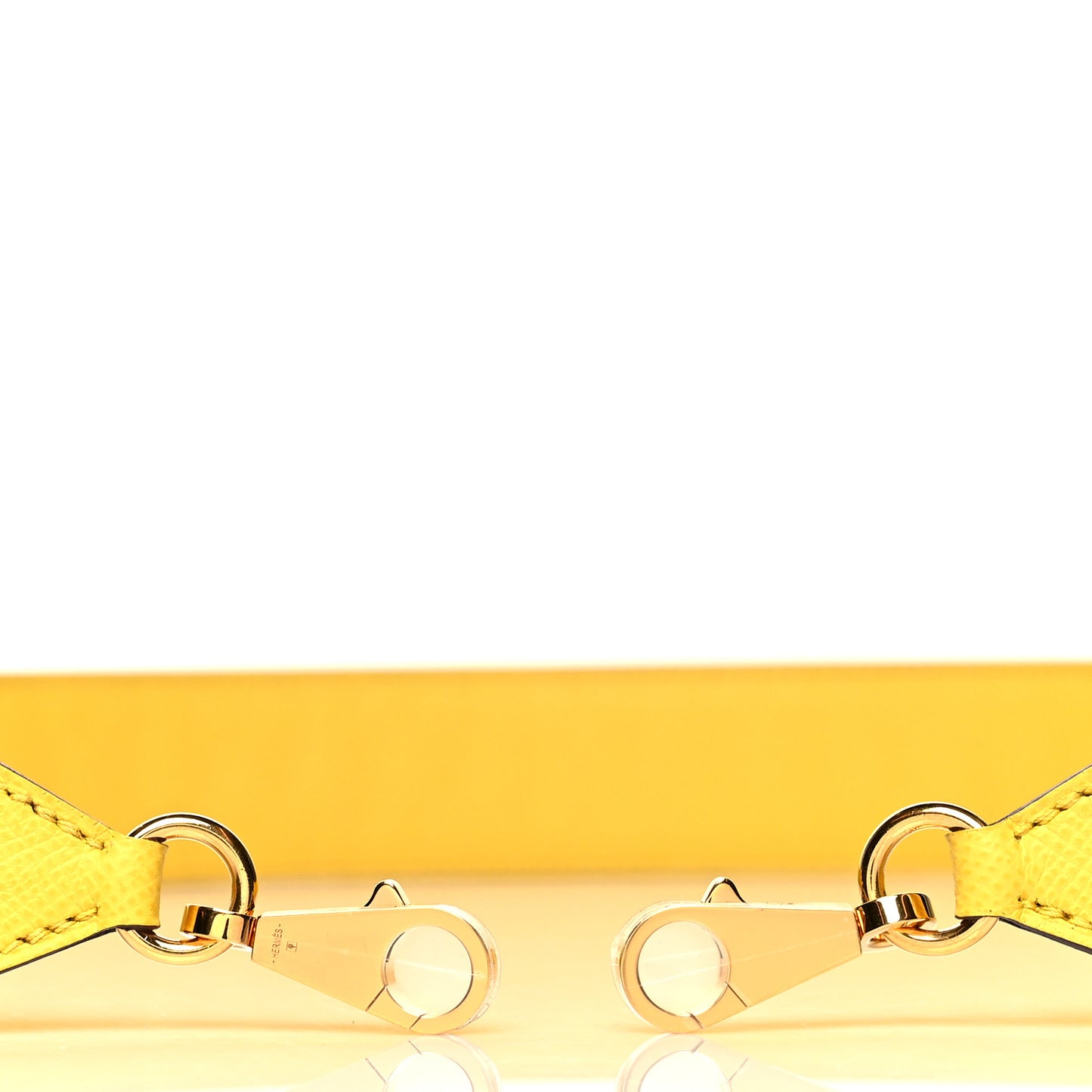 Epsom 40mm Hexagone Tressage Shoulder Strap Rouge H Jaune de Naples Gold