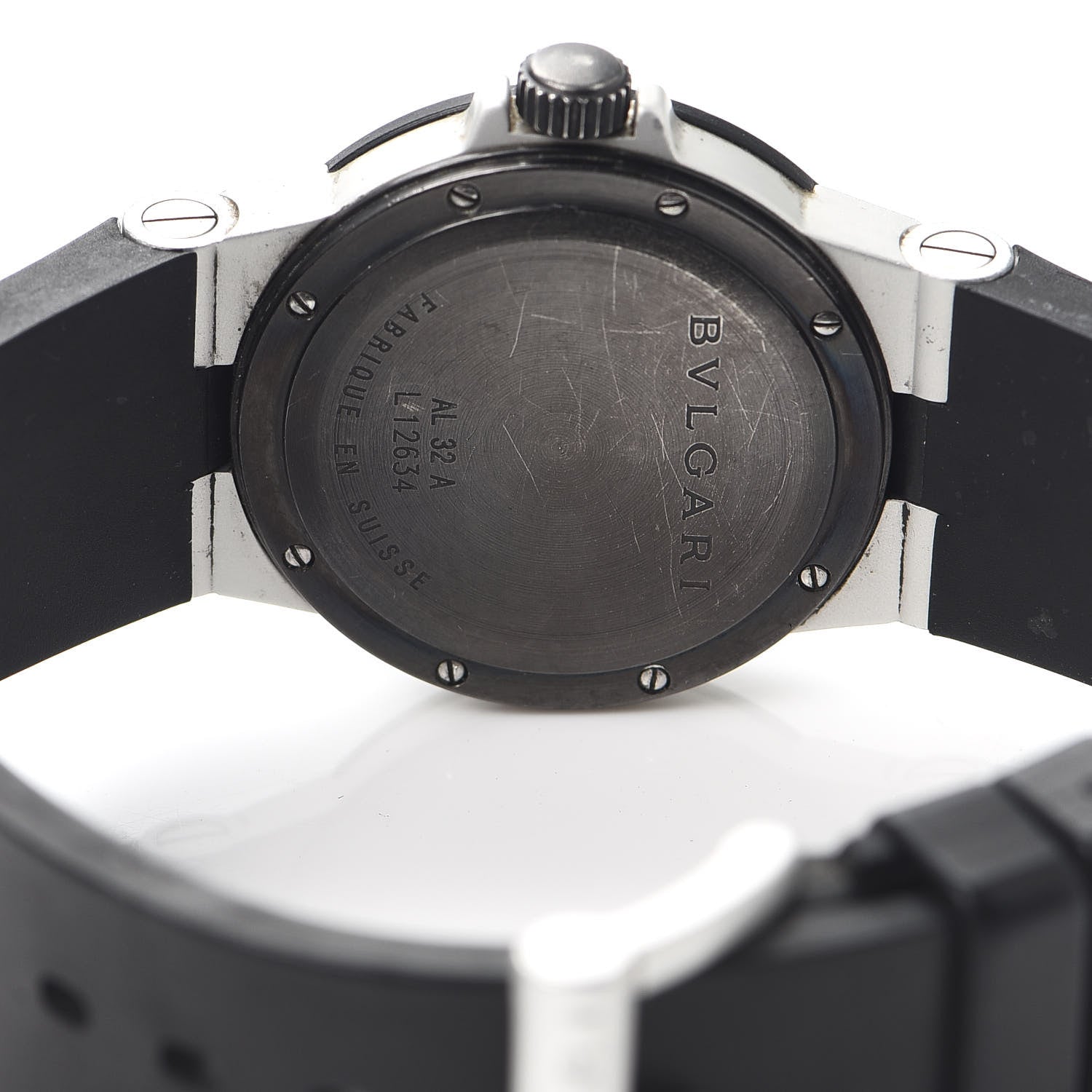 Bulgari Aluminum Rubber 32mm Diagono Quartz Watch 5 of 5
