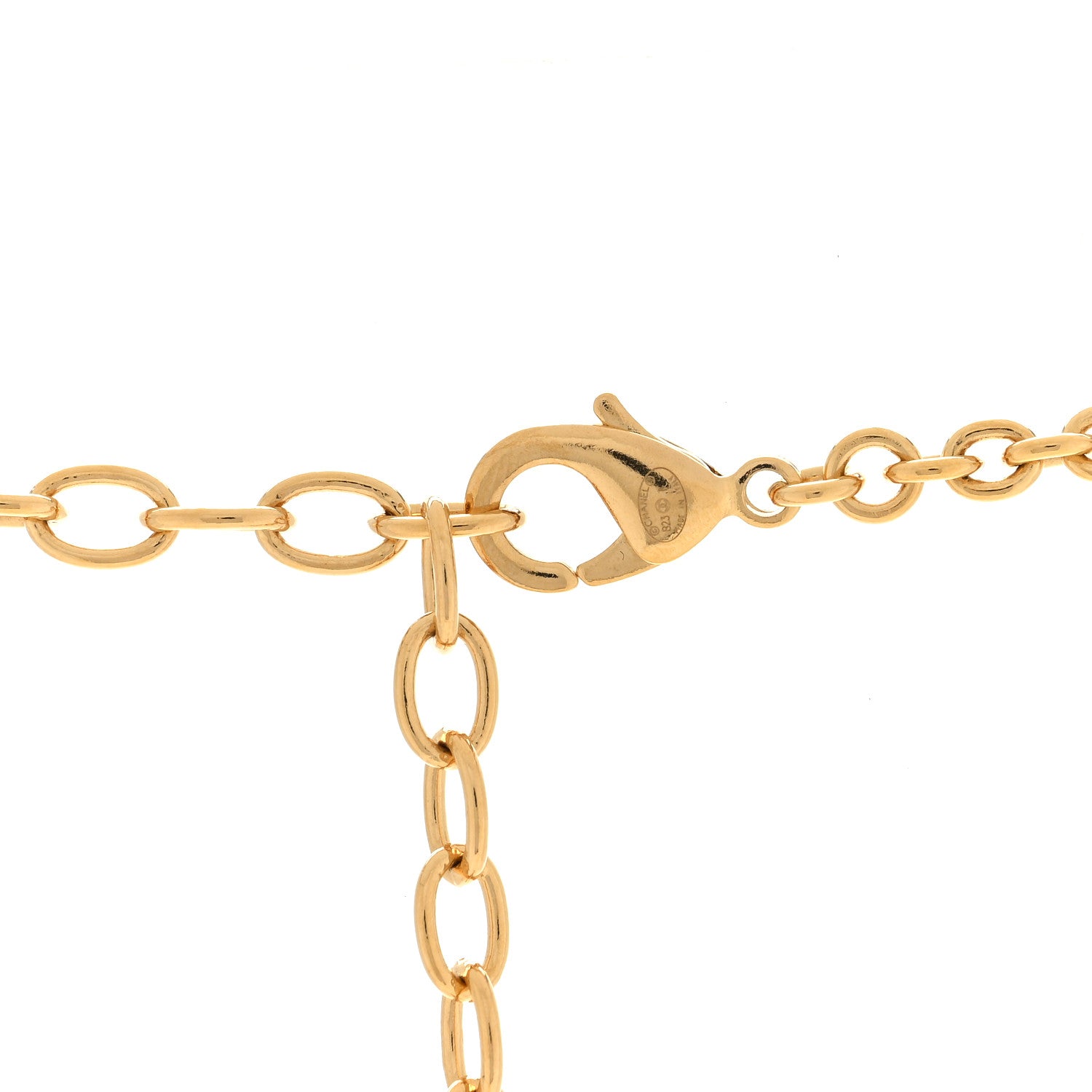 Chanel Pearl Beaded Resin Crystal CC Heart Necklace Black Gold 4 of 5