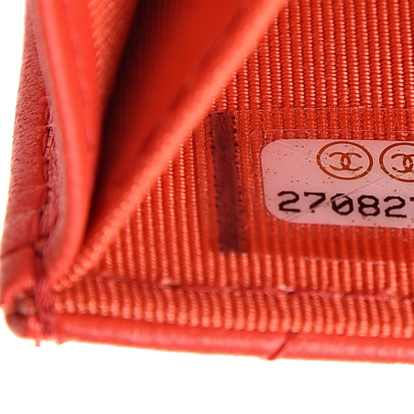 Lambskin Quilted Flap Card Holder Wallet Red