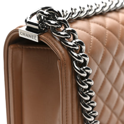 Chanel Calfskin Quilted New Medium Boy Flap Dark Beige 11 of 14