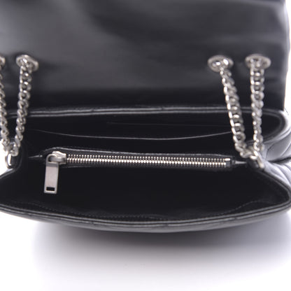 Saint Laurent Calfskin Y Quilted Monogram Small Loulou Chain Satchel Black 5 of 9