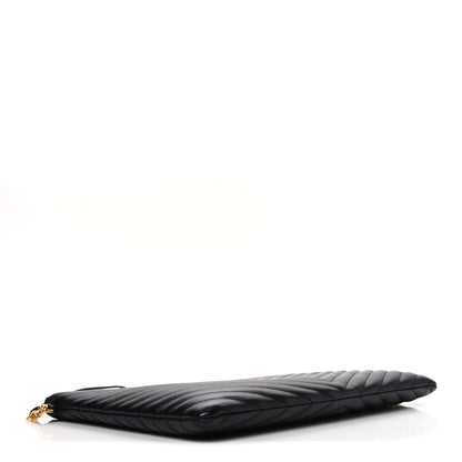 Saint Laurent Calfskin Matelasse Monogram Cassandre Tablet Pouch Black 4 of 7