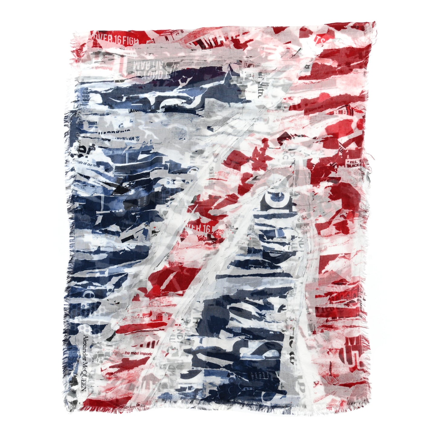 Modal Silk Union Jack Scarf Red White Navy
