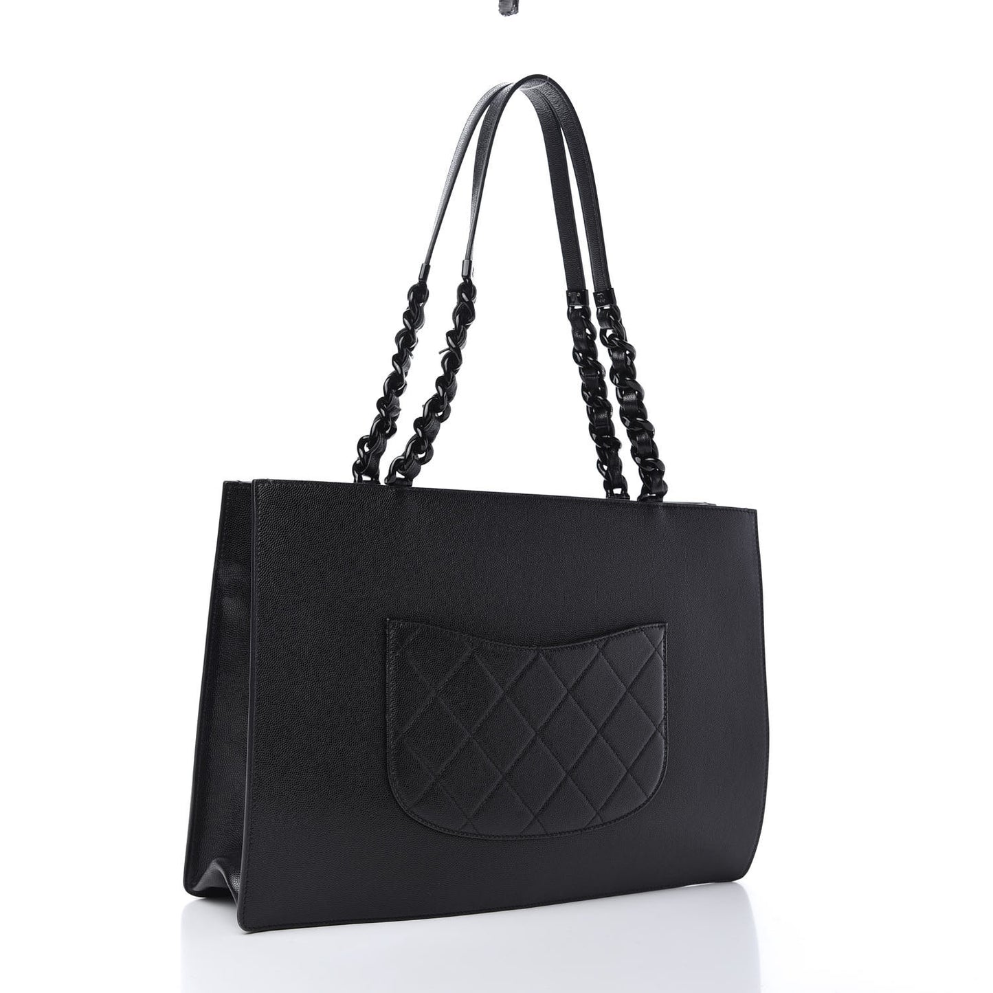 Caviar Quilted My Everything Large Shopping Tote Black