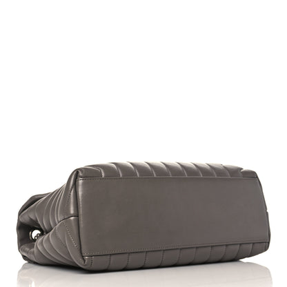 Saint Laurent Calfskin Y Quilted Monogram Medium Loulou Chain Satchel Fog 4 of 11