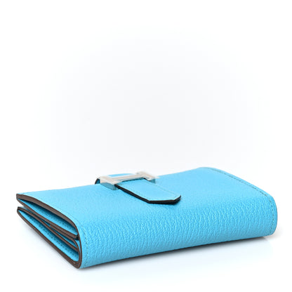 Hermes Chevre Mysore Mini Bearn Wallet Bleu Azteque 4 of 9