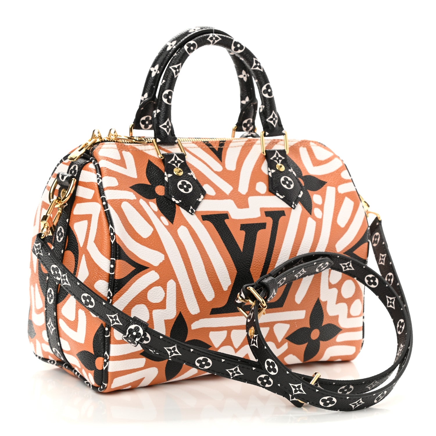 Louis Vuitton Monogram Giant Crafty Speedy Bandouliere 25 Creme Caramel 3 of 7