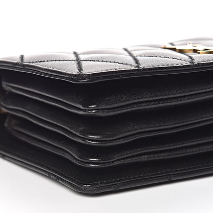 Saint Laurent Lambskin Diamond Quilted Monogram Angie Chain Bag Black 10 of 11