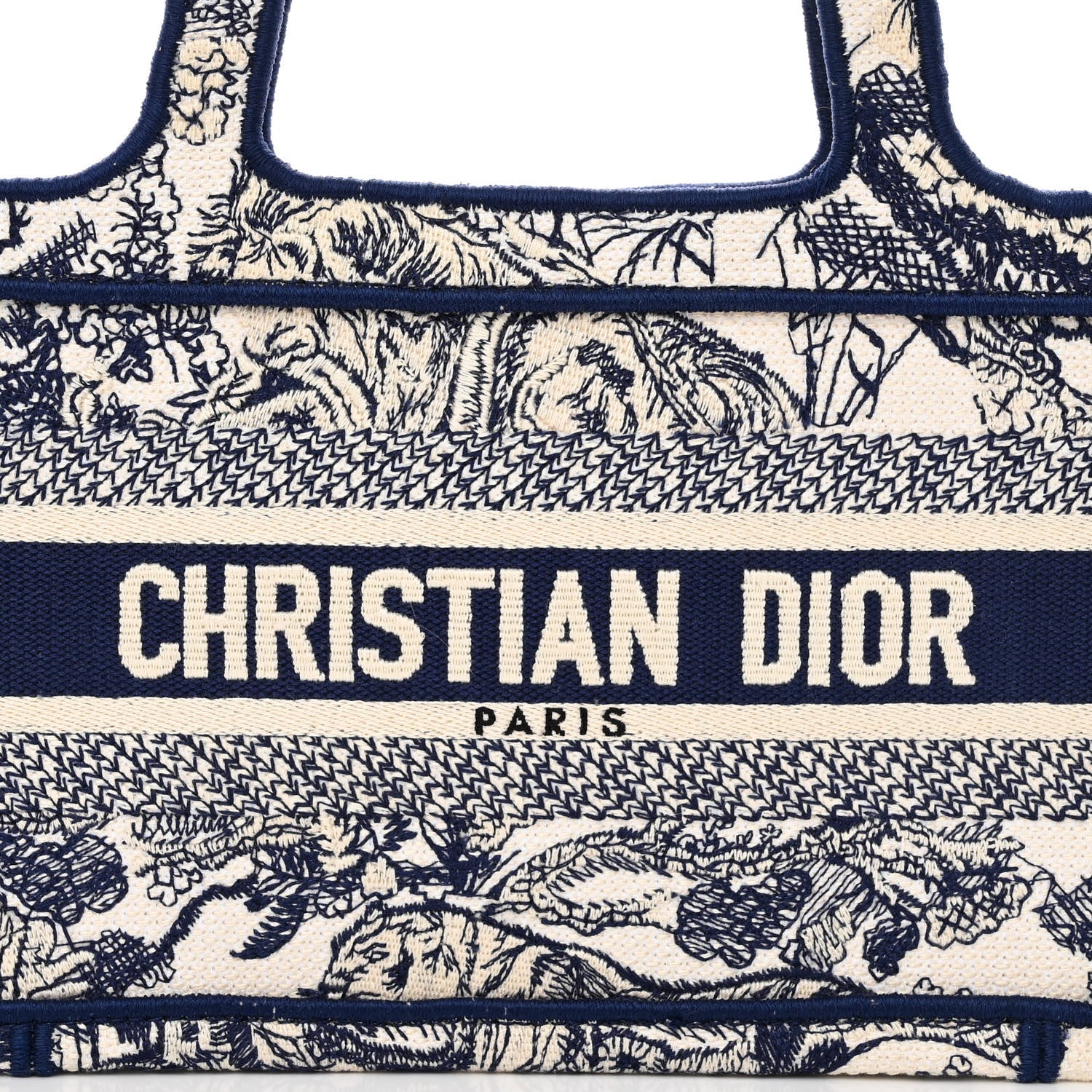 Christian Dior Canvas Embroidered Mini Toile De Jouy Book Tote Blue 7 of 9