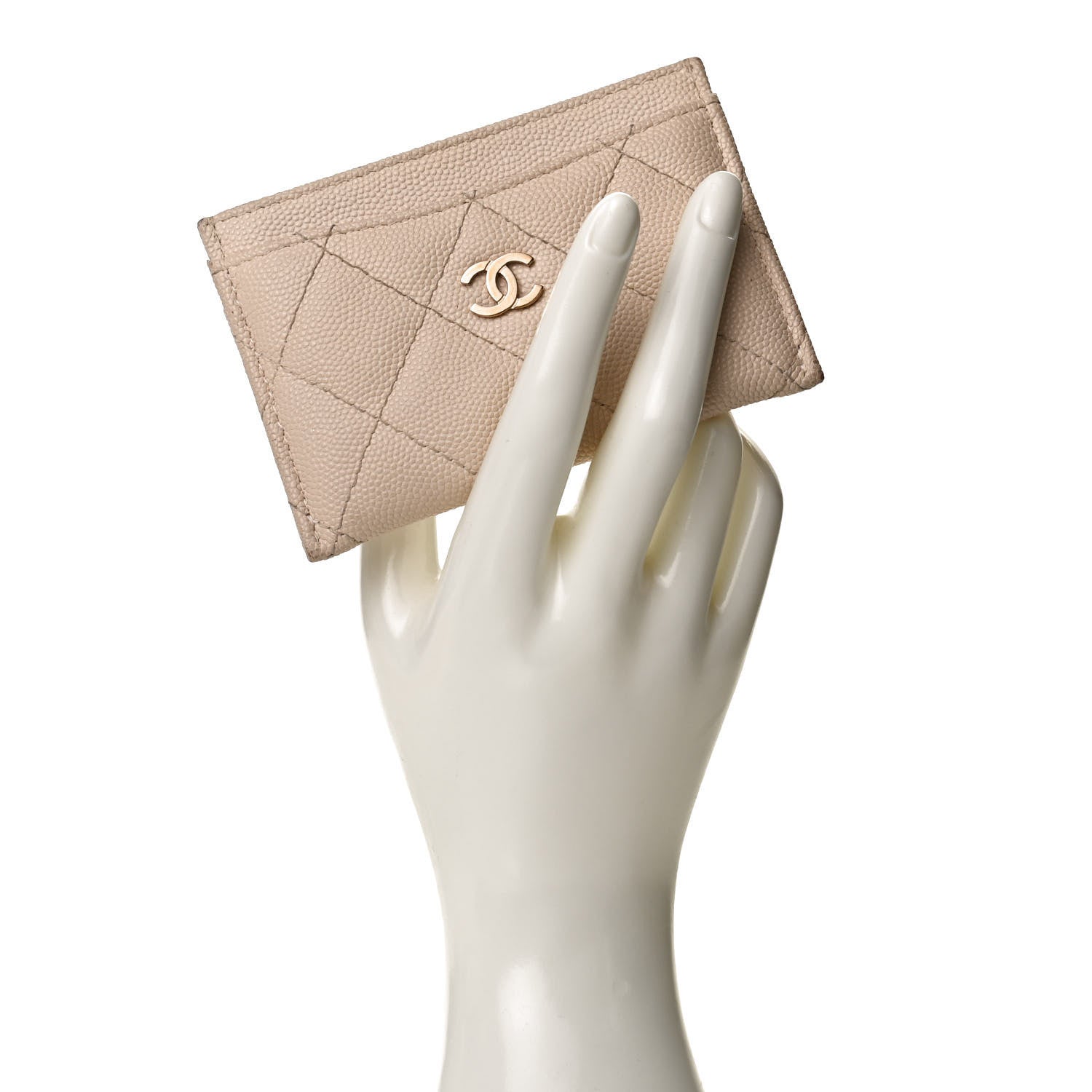 Chanel Caviar Quilted Card Holder Light Beige 3 of 12