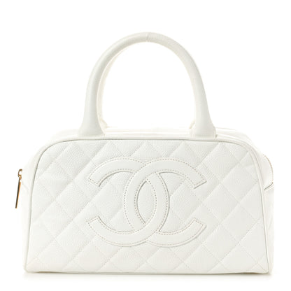 Chanel Caviar Quilted Small Bowler White 1 of 14