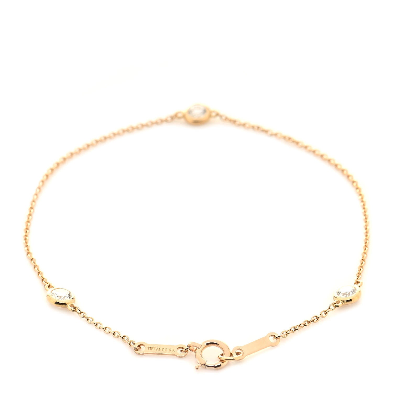 Tiffany 18K Yellow Gold Diamond .30ctw Elsa Peretti Diamonds by the Yard Station Bracelet 3 of 5
