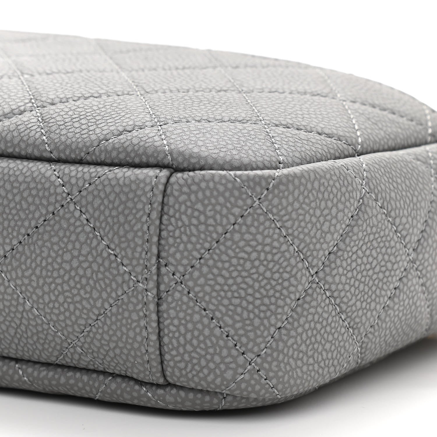 Chanel Iridescent Caviar Flat Quilted Small Coco Tassel Camera Case Grey 10 of 12