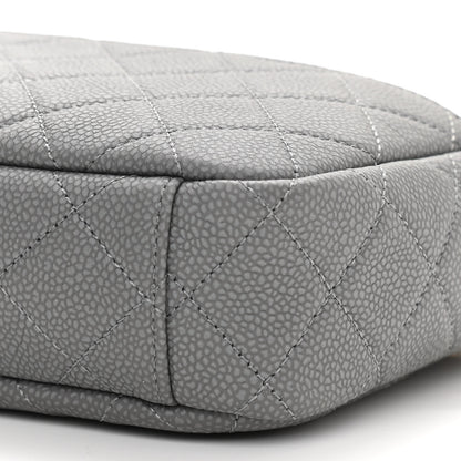 Chanel Iridescent Caviar Flat Quilted Small Coco Tassel Camera Case Grey 10 of 12