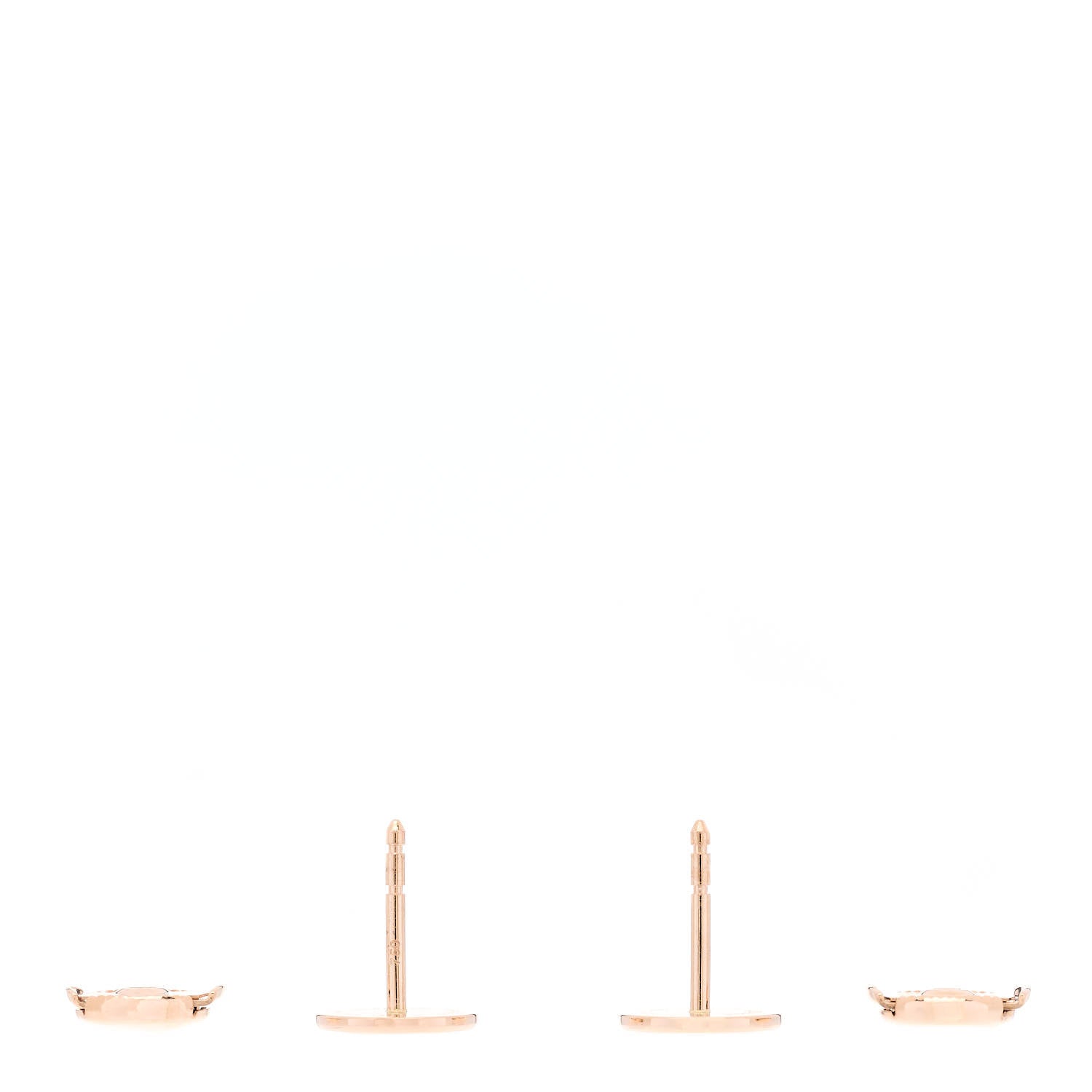 Hermes 18K Rose Gold TPM Ex-Libris Stud Earrings 3 of 5