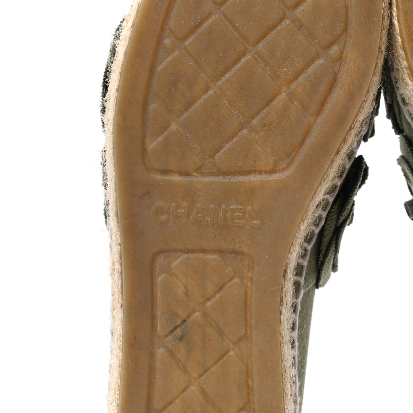 Suede Camellia CC Espadrilles 38 Khaki