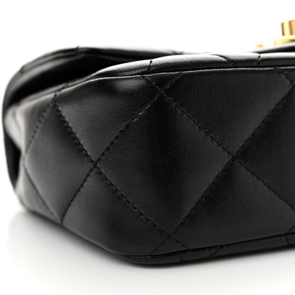 Chanel Shiny Lambskin Quilted Mini Sweetheart Flap Black 9 of 11
