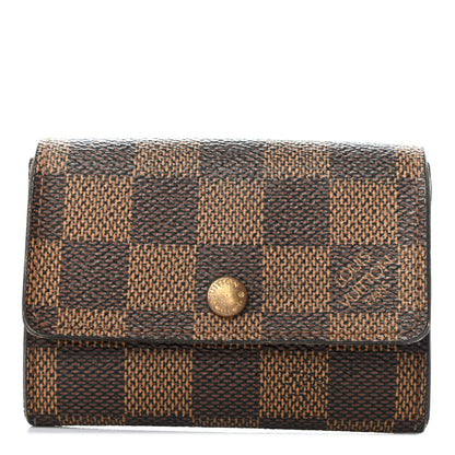 Louis Vuitton Damier Ebene Porte-Monnaie Plat Coin Purse 1 of 9
