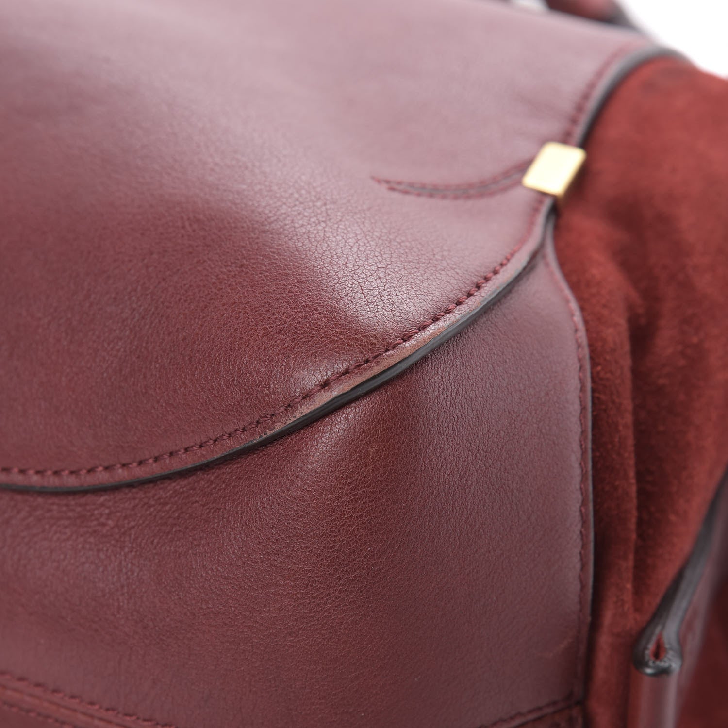 Chloe Grained Calfskin Suede Satchel Red 8 of 18