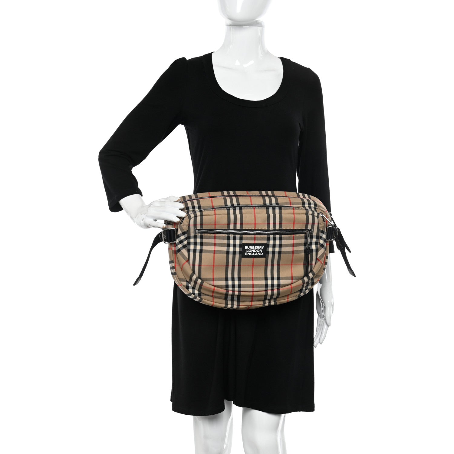 Burberry Cotton Vintage Check Large Cannon Bum Bag Archive Beige 2 of 9