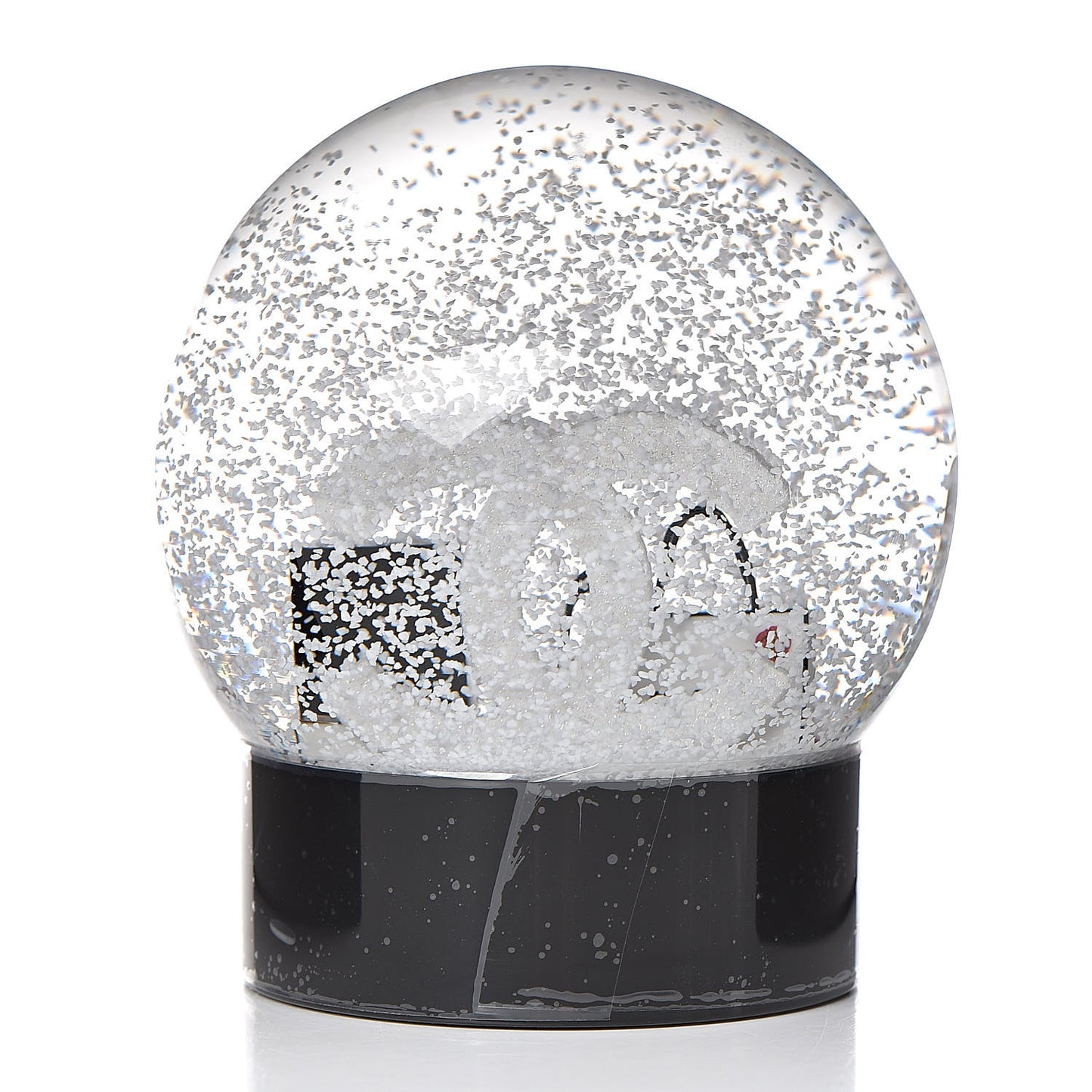 Glass CC Shopping Bag Snow Globe