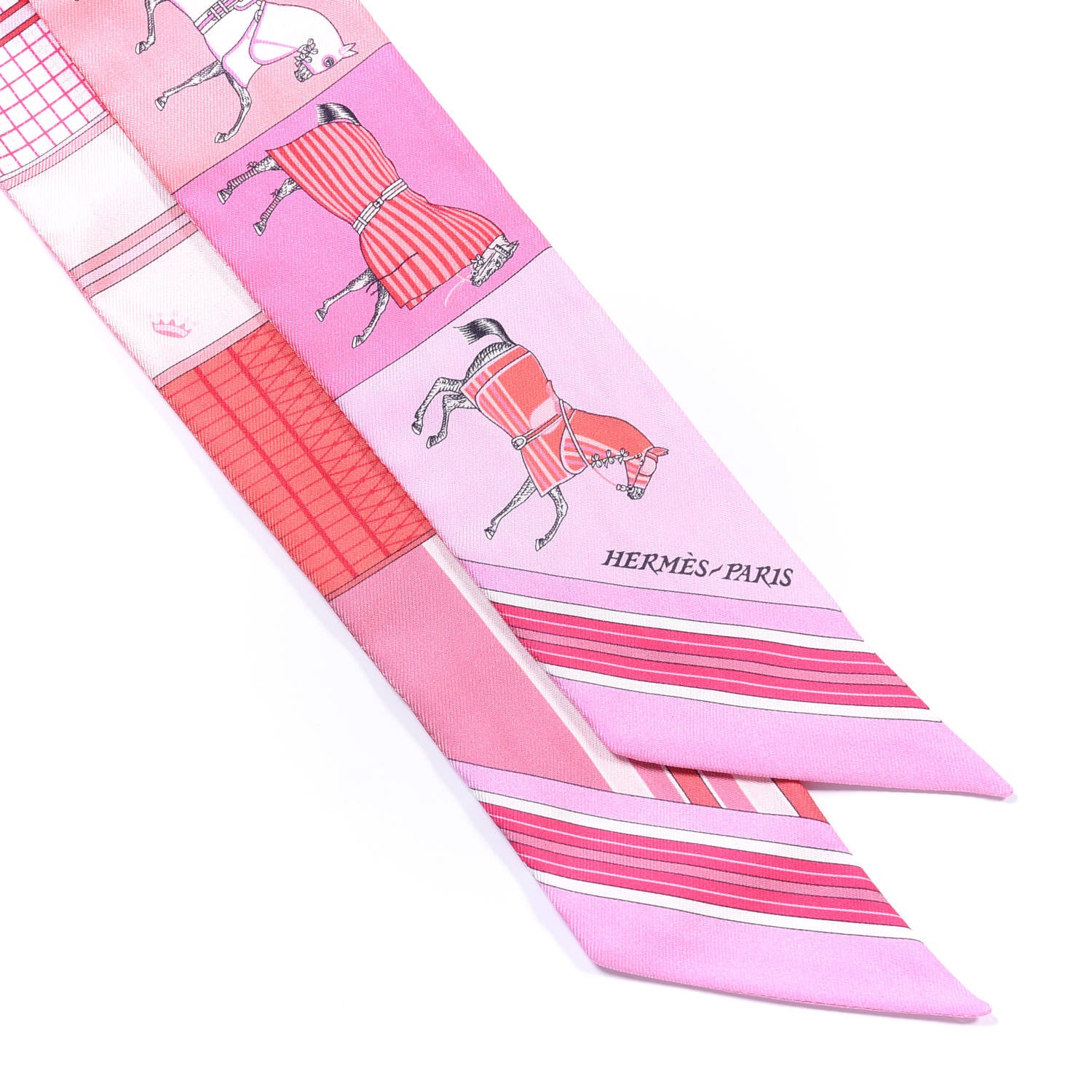Hermes Silk Couvertures Nouvelles Twilly Rose Grenadine 2 of 3