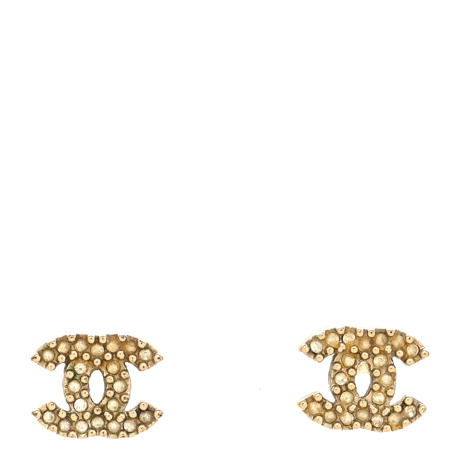 Chanel Crystal CC Earrings Gold 1 of 4