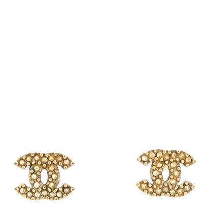 Chanel Crystal CC Earrings Gold 1 of 4