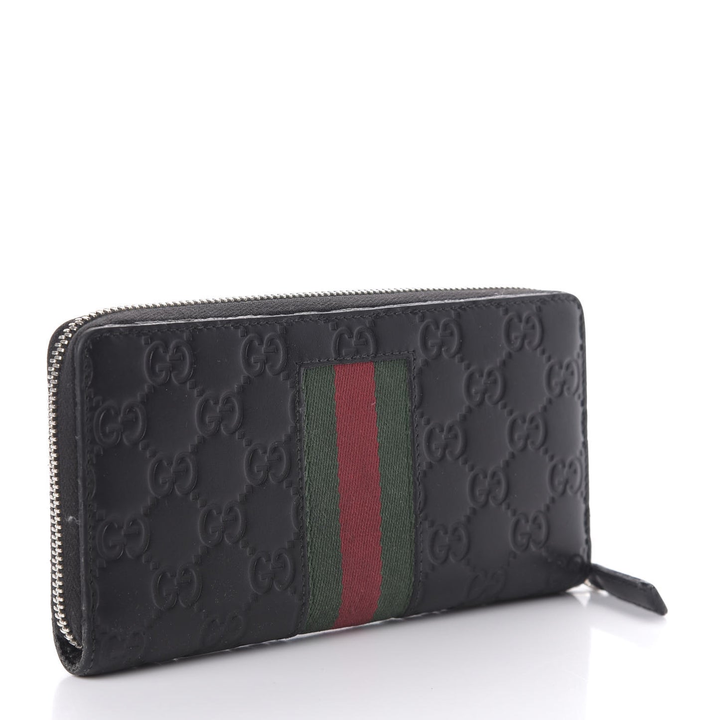 Guccissima Web Zip Around Wallet Black