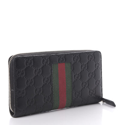 Gucci Guccissima Web Zip Around Wallet Black 3 of 12