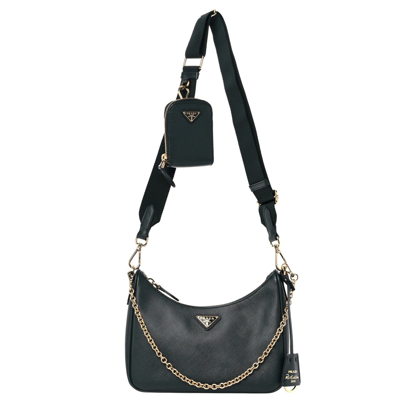 Saffiano Lux Re-Edition 2005 Shoulder Bag Smeraldo