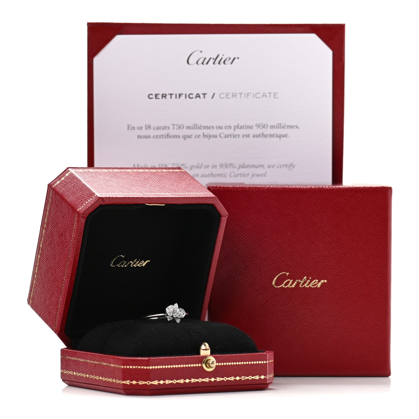 18K White Gold Diamond Caresse D'Orchidees Par Cartier Ring 54 7
