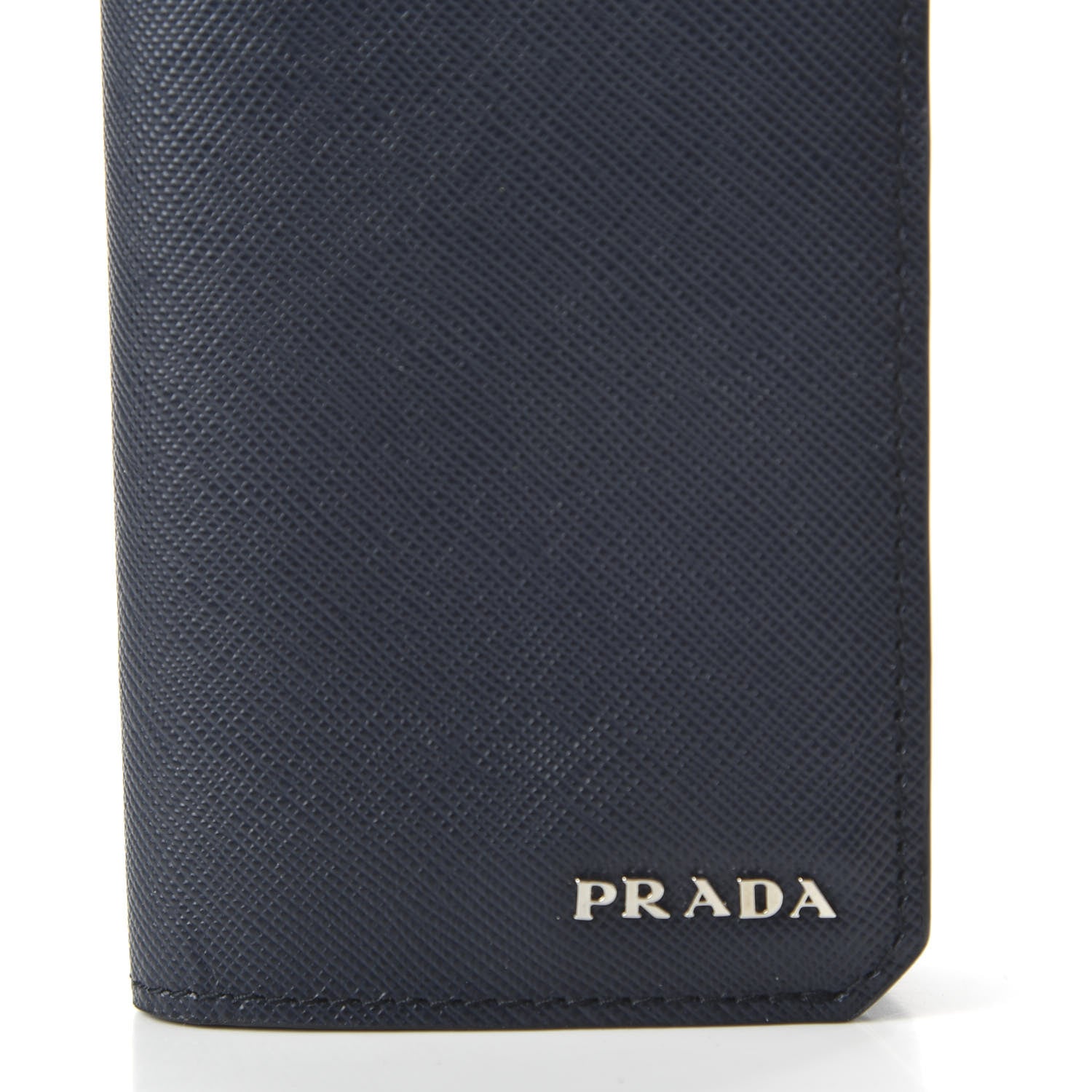 Prada Saffiano Corner Card Holder Baltico 9 of 10