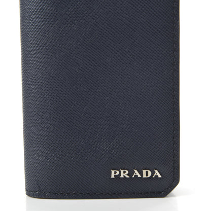 Prada Saffiano Corner Card Holder Baltico 9 of 10